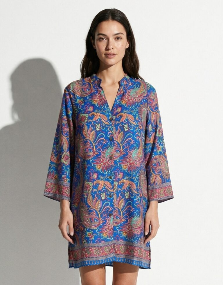 Silky blue - плажна риза