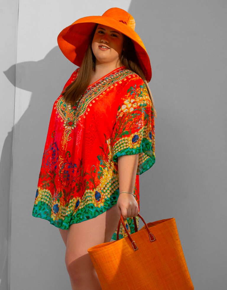 Orange kaftan- плажна туника