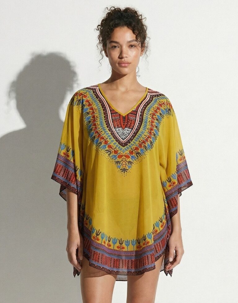 Yellow caftan - плажна туника