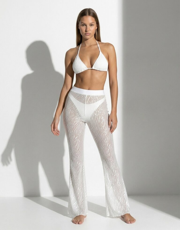 Плажен панталон - 9401 бял