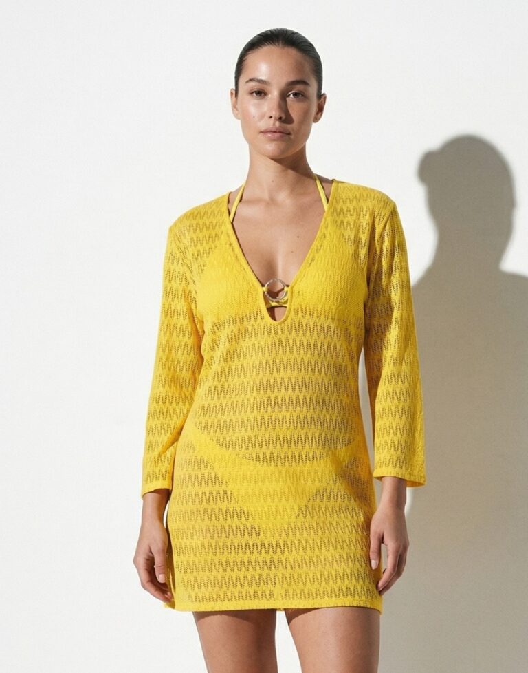 Плажна туника - 9779 жълт