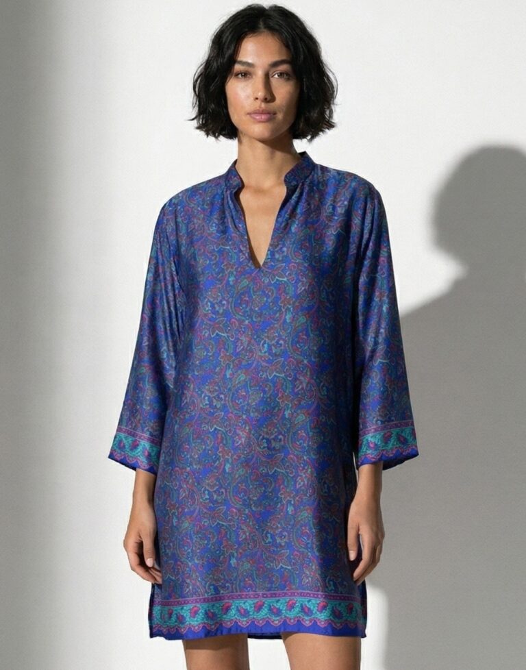 Silky blue - плажна риза