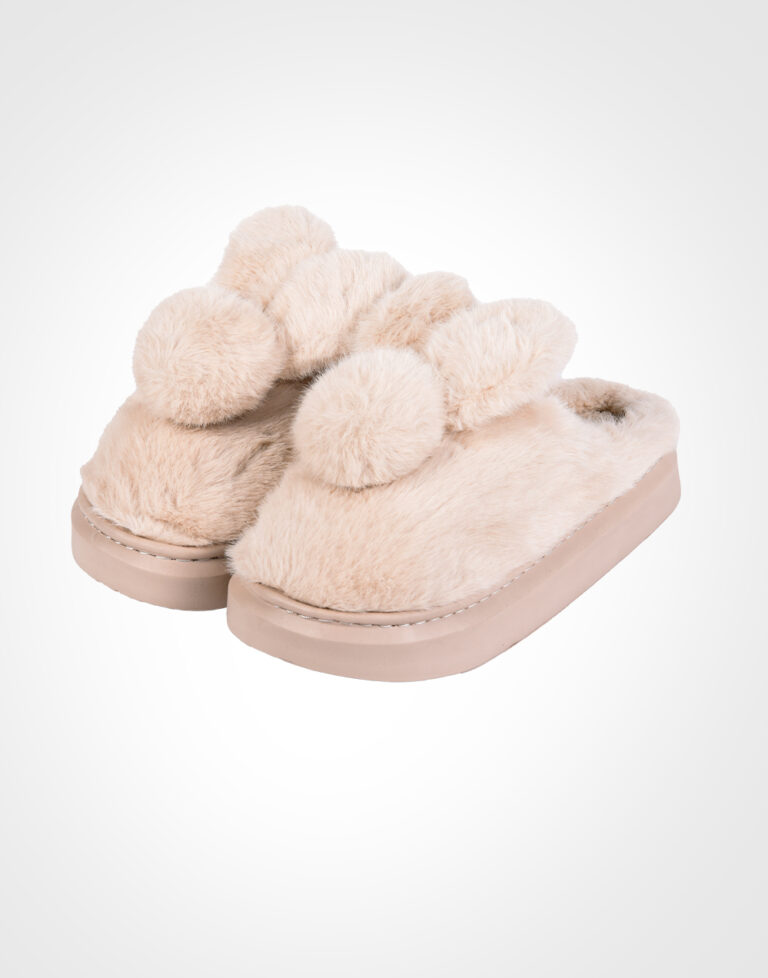 Дамски пантофи - 7627 телесен